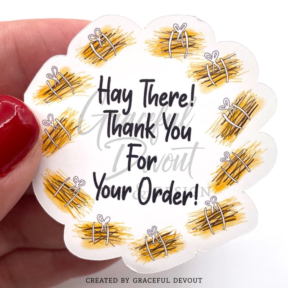 Hay There! Thank You For Your Order! - 2" (inches) (96ct.) Stickers - Picture 4 of 4